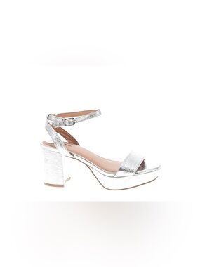 torrid Silver Metallic Block Heel Sandals 10 WW